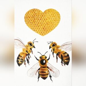 Bee and Honeycomb Art Print